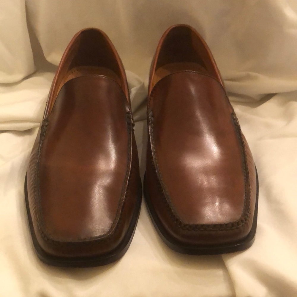 Cole Haan Cognac Moc Toe Slip-On Dress Loafer